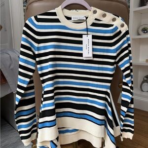 NWT Sonia Rykiel Blue and Black Striped Knit